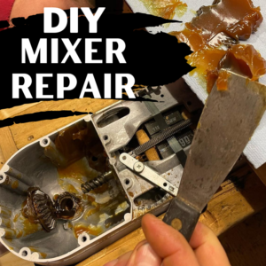 DIY Kitchen Aid Mixer Repair Advertisement - Restoring an old mixer with black grease